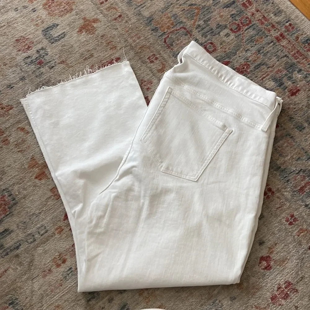 J. Crew 9” Billie demi-boot crop jeans in white wash